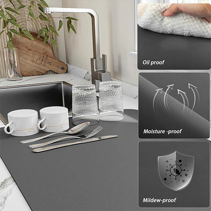 Super Absorbent Diatomite Dish Drying Mat – Quick Dry Kitchen Counter Mat