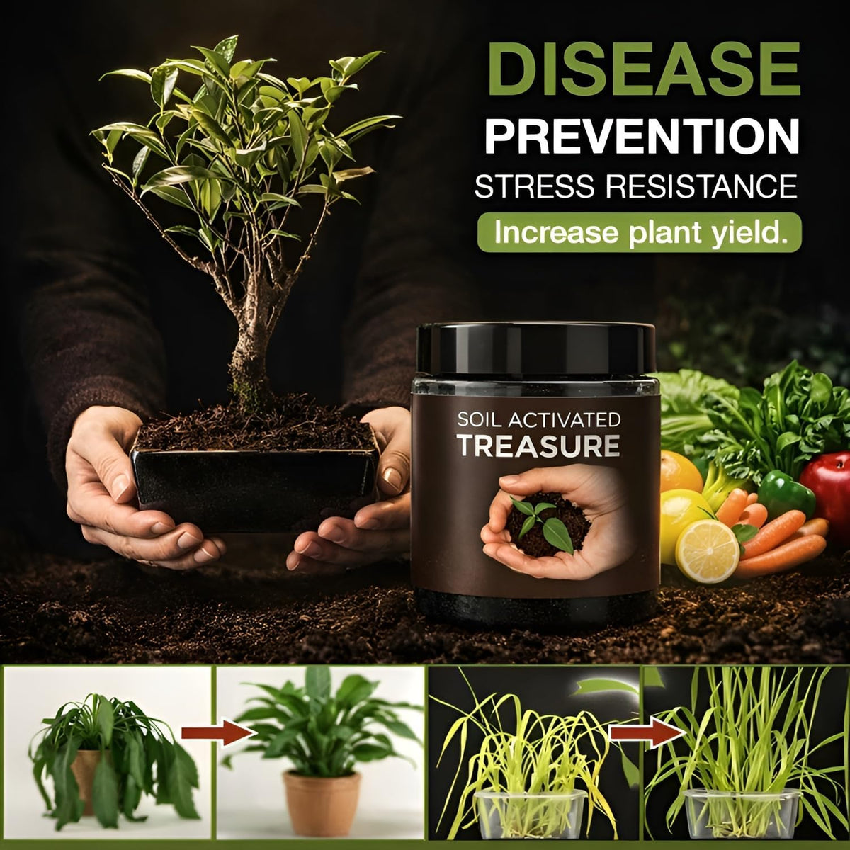 ( Pack of 2 ) Soil Activated Treasure – Premium Organic Soil Enhancer & Nutrient Booster