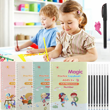 Sank Magic Practice Copybook (4 BOOKS 1 PEN 1 GRIP 10 REFILL)